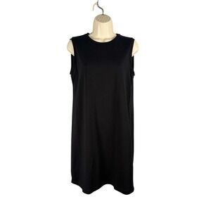 Eileen Fisher T-shirt Dress Womens Small Black Organic Cotton Sleeveless
